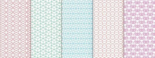 Seamless patterns set. Geometric background illustration vector