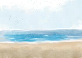 abstract hand painted watercolour minimal beach scene landscape vector