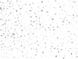 New Year silver Rectangular glitter confetti background. White festive texture. vector