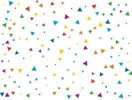 Holiday Triangular Confetti. Light Rainbow glitter confetti background. Colored festive texture vector
