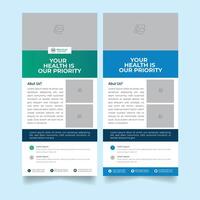 Healthcare Template Design For a Report and Health care rack card design. vector