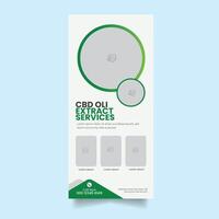 Hemp product Sale Rack Card or Dl Flyer Template Design vector