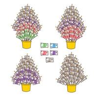 Money tree, Kathin tree, Kathin unity ceremony vector