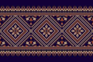 Geometric ethnic design pattern on purple background vector