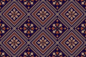 Geometric ethnic design seamless pattern on purple background vector
