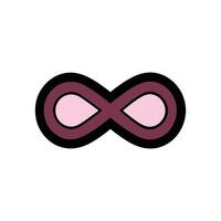 Stylized infinity sign cartoon, clipart, and line art design for versatile use. vector