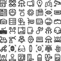 Technology Tech Electronics Icon Set. Perfect for user interface, new application vector