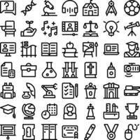 Academy School Study Learn College Education Icon Set. Perfect for user interface, new application vector