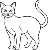 Outline design of a cat cartoon character. illustration of a humorous cat, isolated on a white background. vector