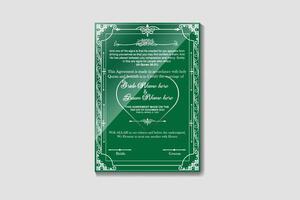 Luxury A4 Size Nikkah Certificate Template vector