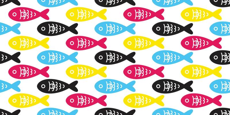 fish Seamless pattern tuna salmon cartoon pet shark dolphin whale sea ocean gift wrapping paper scarf isolated repeat wallpaper tile background animal illustration doodle color design