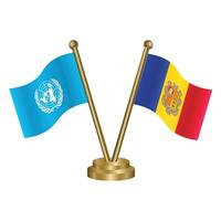 United Nations and Andorra table flags vector