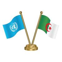 United Nations and Algeria table flags vector