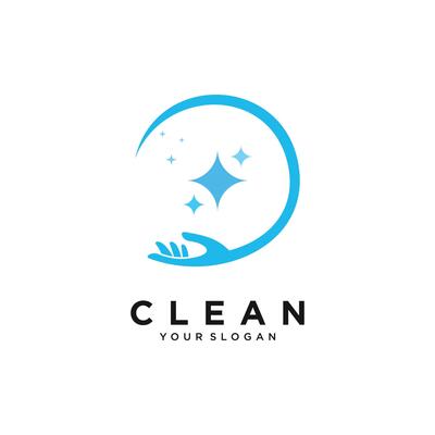 Cleaning logo design element with creative idea