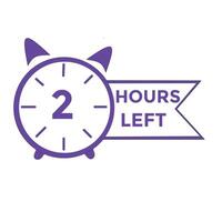 2 Hours Left countdown vector