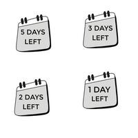 Days Left Calender Coundown vector