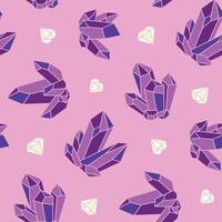 Crystal Diamond Gem Seamless Pattern illustration for Print, Wallpaper, Decoration. vector