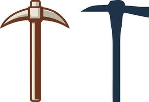 Pickaxe or axe isolated illustration on white background. Hammer and pickaxe in flat style. vector