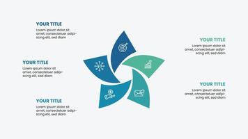 Creative infographic template with 5 options. Company presentation template with icons. vector