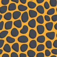 seamless pattern of black colored stones, on a yellow background like leopard skin vector