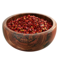 Bowl of Red Chilli Flakes on Transparent Background Genereted AI png