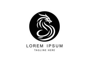 A sleek, modern dragon logo in black and white, ideal for dynamic branding. vector