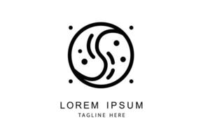 Minimalist abstract circular logo with dotted pattern, ideal for modern branding. vector