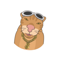 Swag Orange Cat Meme Transparent Background Cute Illustration png
