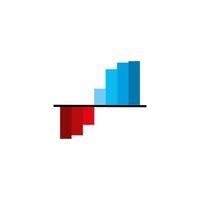 Bar graph chart icon. Flat design. vector