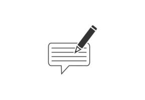 Writing feedback icon. Flat design. vector