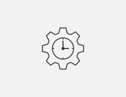 Clock, time management icon. Flat design. vector