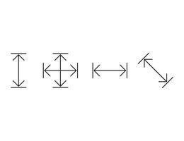 Arrows, height, width, dimensions icon. illustration. vector