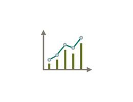 Bar graph, growth icon. Flat design. vector