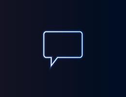 Speech bubble, chat icon in neon style. vector