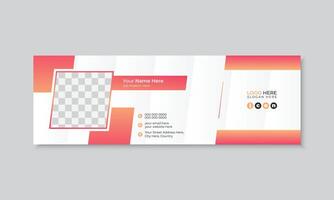 Modern stylish email signature design, personal social media cover template, professional email footer with abstract shapes, new premium colorful signage design easy to use and edit vector