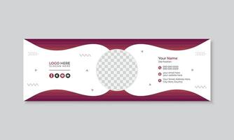 Modern creative email signature design, personal social media cover for multipurpose use, editable gradient email footer vector