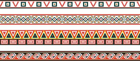 set of colored Native American national borders. frames in the style of the Aztecs, Mayans, Incas. vector