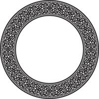 monochrome round oriental ornament. Arabic patterned circle of Iran, Iraq, Turkey, Syria. Persian frame, border. For sandblasting, laser and plotter cutting. vector