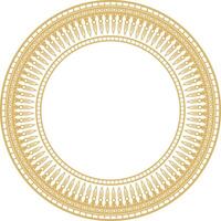golden round ornament of ancient Egypt. Circle Border, frame in pyramids. vector