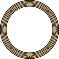 gold with black round Egyptian ornament. Circle, frame, ring of ancient Egypt.Pattern of lotus flowers and sun vector