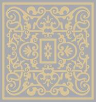 square gray with black ornament of ancient Rome. Roman classical European pattern, tile. vector