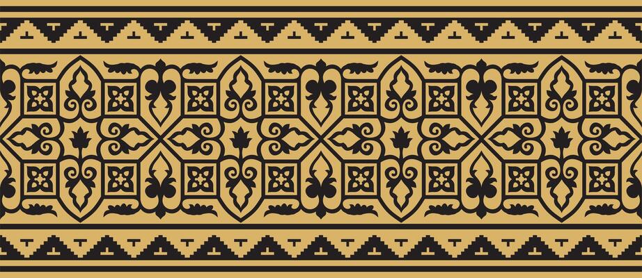 golden seamless Byzantine border, frame. Endless Greek pattern, Drawing of the Eastern Roman Empire. Decoration of the Russian Orthodox Church.
