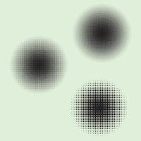 Set of halftone circles Halftone dots circle art style Collection of elements for design vector