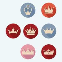 King or Queen Stylized royal design elements, set crowns vector