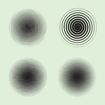 Set of halftone circles Halftone dots circle art style Collection of elements for design vector