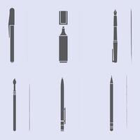 Pen different style design set vector