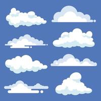 White clouds of different style shapes vector