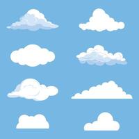 White clouds of different style shapes vector