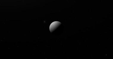 Traveling towards Enceladus, Saturn's moon, in the outer space video