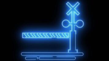 train portal board icon with a glowing neon effect video